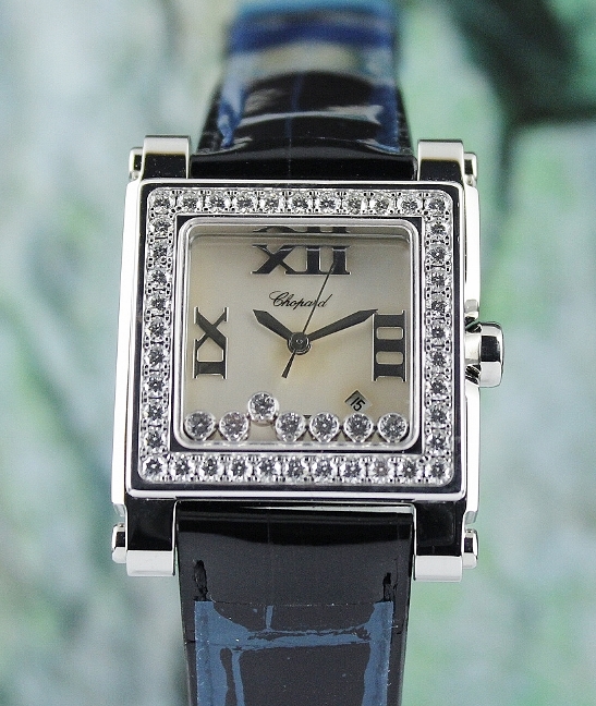 (image for) UNWORN CHOPARD STAINLESS STEEL HAPPY SPORT DIAMOND WATCH MOP / 278504